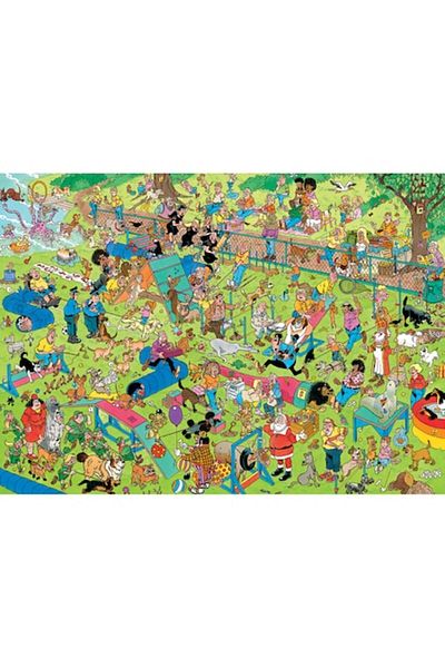 Jumbo Puzzle 1000 piese, cursă pentru câini, 68x49cm, multicolor