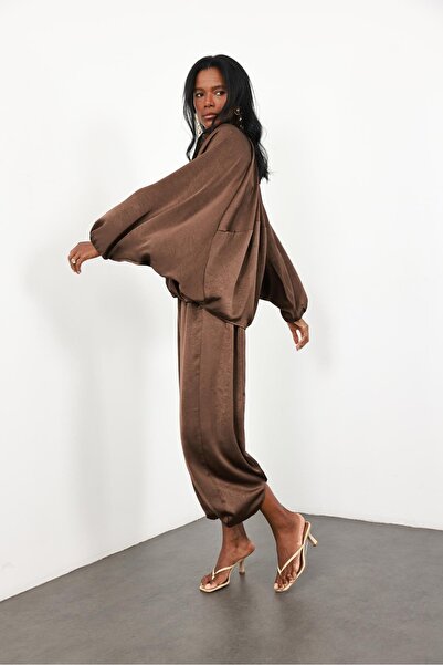 5in1Canpolat Brown Cape Effect Jacket 9584