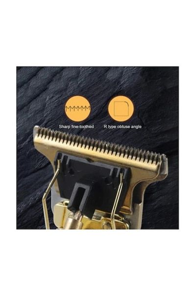 FOXMAG24 Carbon Steel Hair Trimmer/Contour, T-Blade, Rechargeable, Quick Charge, Low Noise, Gold