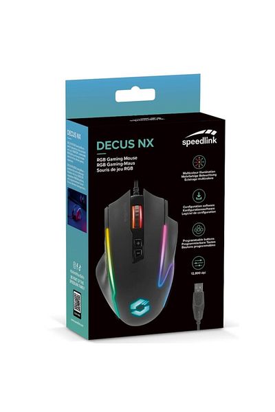 Speedlink Mouse, Speedlink, Decus Nx RGB, Gaming, Black