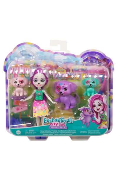 Enchantimals Păpușă City Tails Main Street Dessa, familia dalmațiană (HKN14)