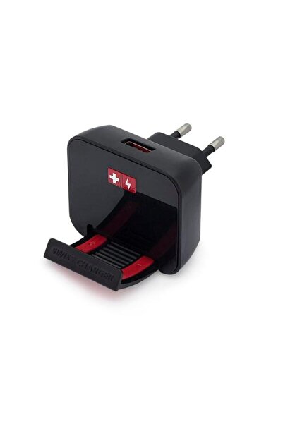 SWISS CHARGER Incarcator retea microUSB 4 in 1 cu stand si cablu