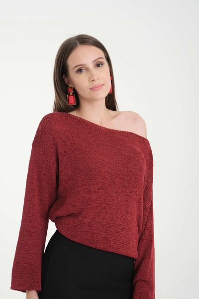 İLKCET MODA Off Shoulder Oversize Women's Sweater