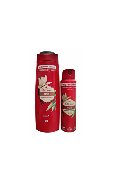 Old Spice Oasis pentru corp, par si fata, 400 ml + Deodorant spray Old Spice ...