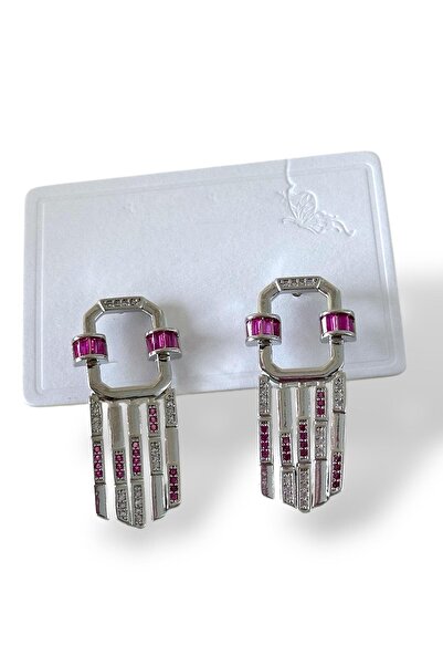 TAKIŞTIR Silver Color Stone Detailed Earrings (Pair)