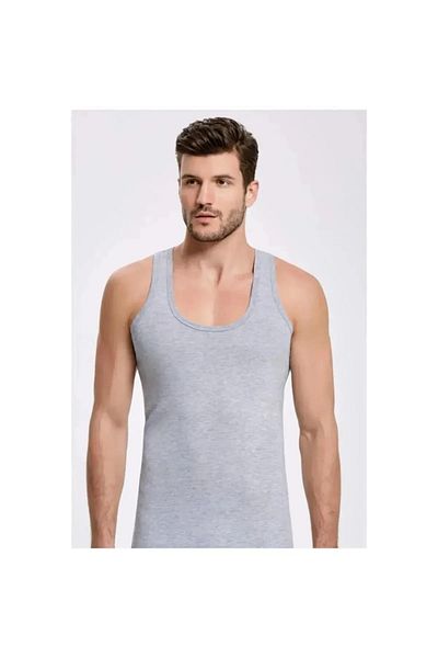 QULAT Cotton Single Jersey Men's Tank Top Gray / 5 Pieces