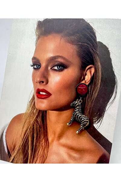 ZEYNVA Zebra Model Steel Earrings