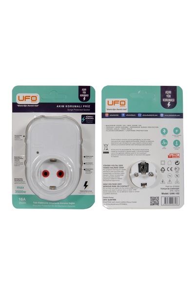 UFO Current Protected Socket White Color (Thermal 3000 Watt Shock Protected Grounded 1St Class Quality