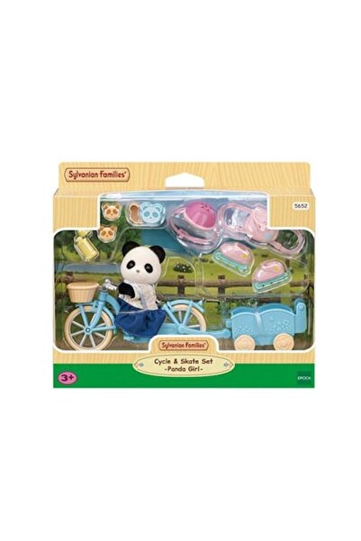 Epoch Set panda cu biciclete si patine cu rotile, EPOCH, Multicolor