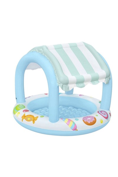 BESTWAY Bestway inflatable children's pool, with soft base and roof, made of PVC, round, 104 x 84 cm...