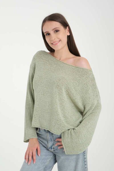 İLKCET MODA Off Shoulder Oversize Women's Sweater