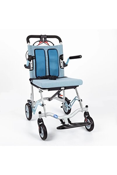 Comfort Plus Transfer Tekerlekli Sandalye Mavi |Katlanabilir, Alüminyum Gövde...