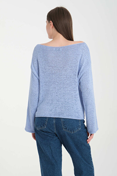 İLKCET MODA Pulover de damă oversize cu umăr jos