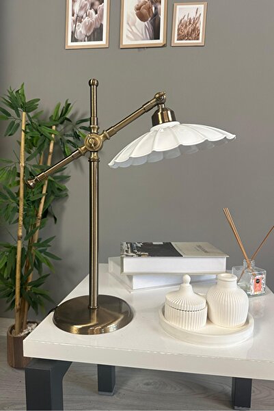 Bamyum Risso Beyaz Masa Lambası Dekoratif Abajur Çocuk Odası Başucu Lambası Okuma Lambası