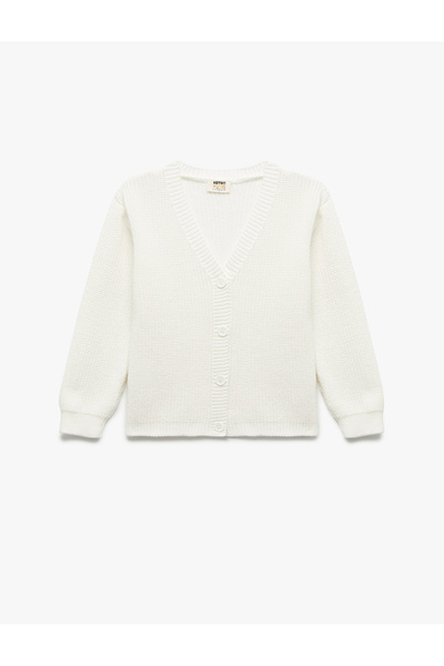 Koton V-Neck Long Sleeve Basic Knitwear Cardigan