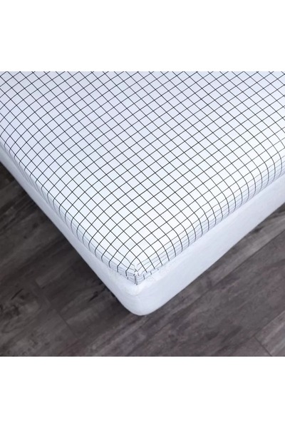 Home Box Malta Striped Printed Cotton Single Fitted Sheet - 90x200+33 cm