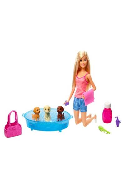 mattel Doll and 3 Puppies Playset
