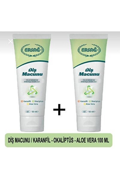 Ersağ Toothpaste Clove, Eucalyptus and Aloe Vera) 100 ml (2 Pieces)