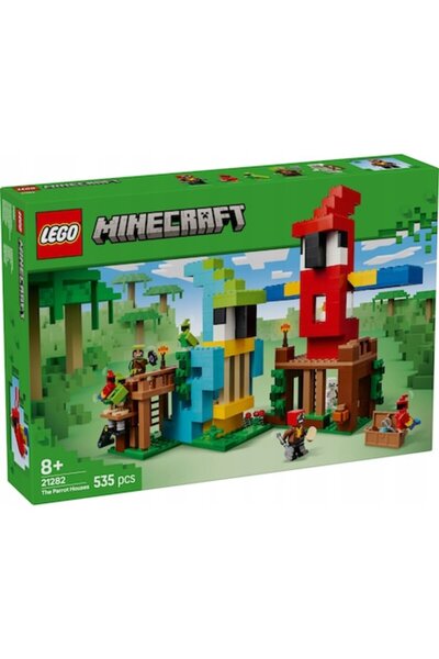 LEGO Minecraft 21282 Căsuțe Papagali, 535 Piese, Multicolore