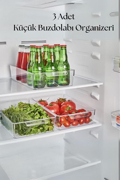 EWs 3-Piece Refrigerator Organizer & Refrigerator Organizer 3 Lt