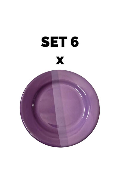 Cesiro Set 6 piese Farfurie desert, 19 cm, Mov deschis/Mov inchis