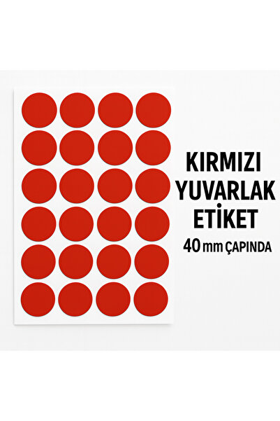 Kalite Barkod Okrugla etiketa 40 mm crvene boje 300 komada etiketa -