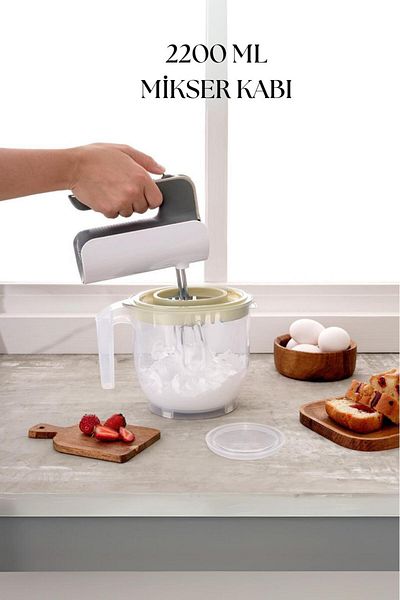 EWs 2200 ml Mixer Container White & Measuring Container & Storage Container