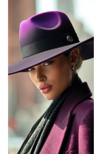 LAGRANZE Vintage Style Women's Stamped Fedora Hat