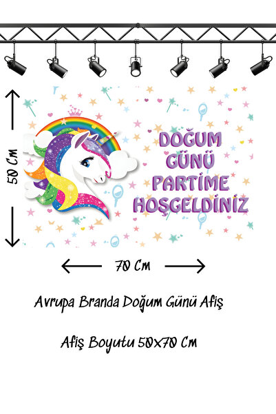 snowparty Banner za rođendan sa temom jednoroga