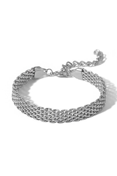 Chavin 8 mm Silver Steel Women's Chain Bracelet Et83By