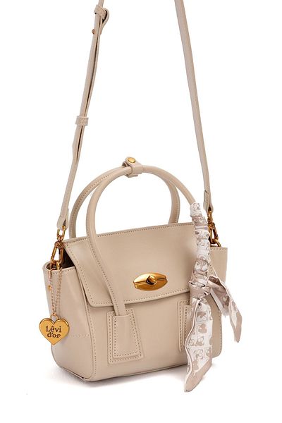 Levidor 930459 Women's Scarf Detailed Shoulder Bag Mink