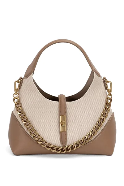 Levidor 930409 Women's Gold Chain Accessory Handbag Mink