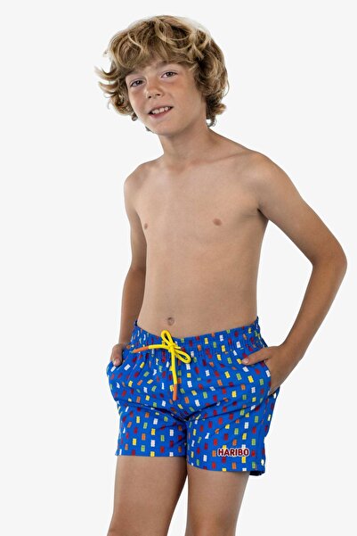 Haribo Pantaloni scurți pentru băieți cu licență de 5-12 ani - Albastru