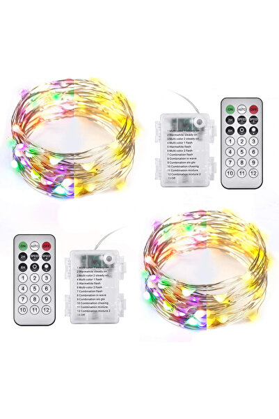ariceleo Set de 2 instalații cu 50 LED-uri, plastic/cupru, multicolor, 5 m