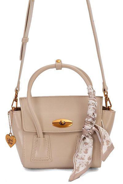 Levidor 930459 Women's Scarf Detailed Shoulder Bag Mink