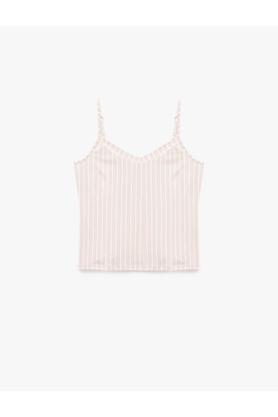 Koton Comfortable Fit V Neck Thin Strap Pajama Top
