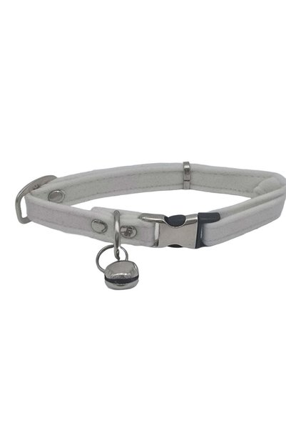 Jooys Velvet Bell Cat Collar White