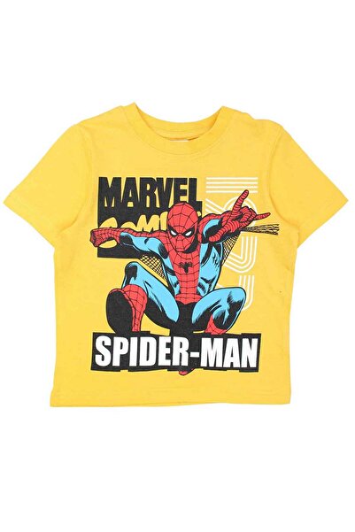 SPIDERMAN Children's t-shirt 100% cotton, yellow, 134 cm,