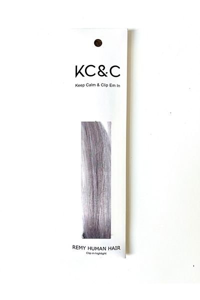 keep calm Pastel Lavender Grey Hair Straight Single Highlight