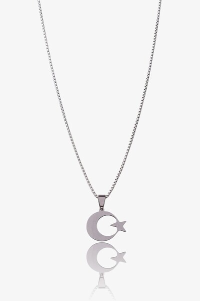 Getto Deri قلادة نجمة القمر من الفولاذ