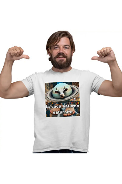OEM Tricou Barbati Brainrot Vaca Saturno Saturnita