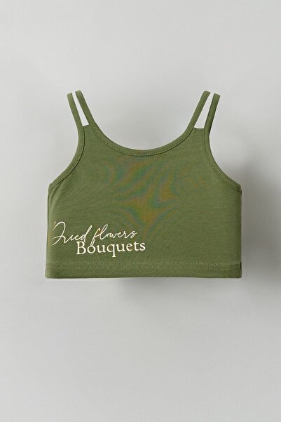 HAUSEkids تي شيرت كاكي قصير للفتيات