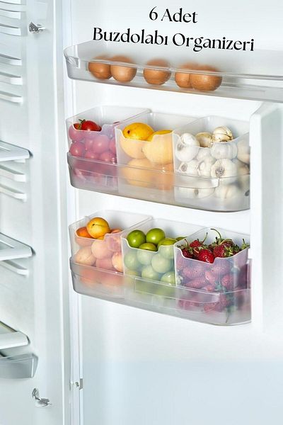 EWs 6-Piece Transparent Refrigerator Organizer & Refrigerator Organizer 800 ml
