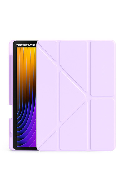 TEKNETSTORE Xiaomi Pad 7 Pro / Pad 7 Case Folding Pen Compartment Silicone Stand Sleep Mode Smart Cover