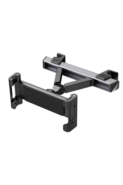 SpectrumPoint Suport auto tetiera pentru tableta si telefon, Reglabil, Pliabil, Usor de instalat, Aliaj, Negru