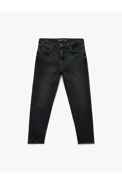 Koton Cotton Regular Waist Tapered Fit Jean Trousers