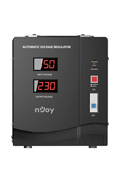 nJoy Stabilizer Alvis 3000, 3000VA/1800W with Relay, Toroidal Transformer, LCD Display