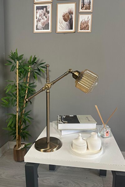 Bamyum Jerno Cam Bal Rengi Masa Lambası Dekoratif Masaüstü Aydınlatma Hol Aba...