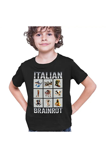 OEM Tricou Copii Baieti Brainrot Tralalero Crocodilo Sahur Cappucino