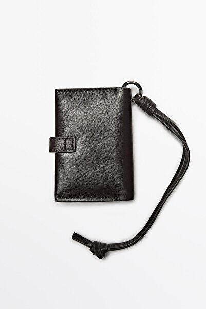 Massimo Dutti Napa deri uçlu kartlık aksesuar